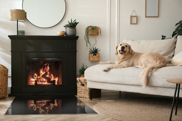 Rechteckige Glasbodenplatte für Ofen Farbe: Schwarz