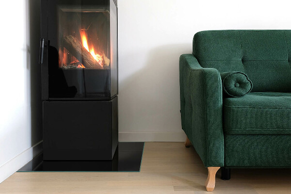 Rechteckige Glasbodenplatte für Ofen Farbe: Schwarz