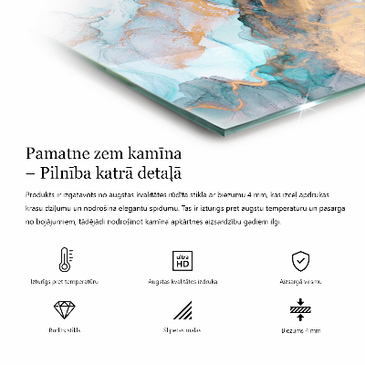 Rechteckige Glasplatte für Kaminofen Farbe: Graubraun