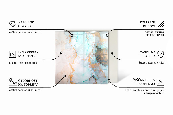 Rechteckige Glasbodenplatte für Ofen Farbe Beige