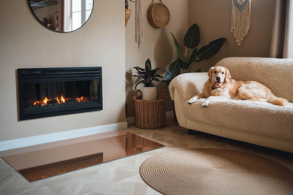 Rechteckige Glasbodenplatte für Ofen Farbe Braun