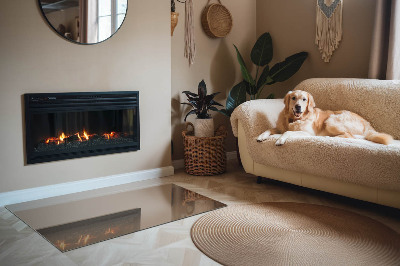 Rechteckige Funkenschutzplatte Glas Farbe Braun