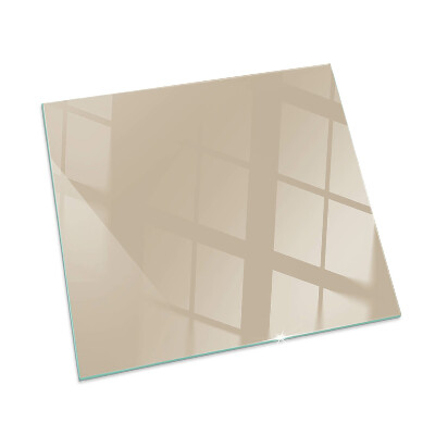 Rechteckige Funkenschutzplatte Glas Farbe Beige