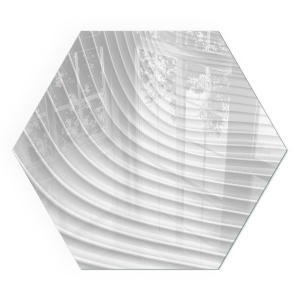 Sechseckige Funkenschutzplatte aus Glas Wellen subtiler Formen