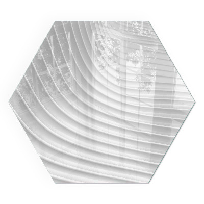 Sechseckige Funkenschutzplatte aus Glas Wellen subtiler Formen