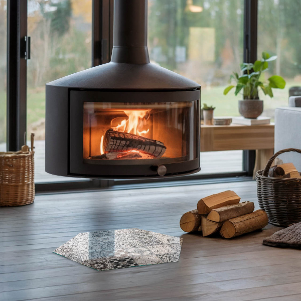 Sechseckige Glasplatte für Öfen Geflieste dekorative Muster