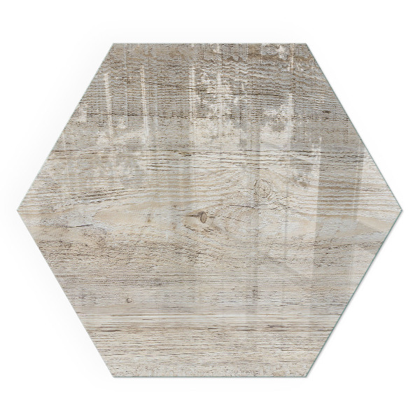 Sechseckige Glasplatte für Öfen Natürliche helle Holzmaserung