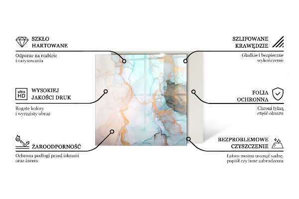 Sechseckige Glasplatte für Kamin Holzmosaik im Layout