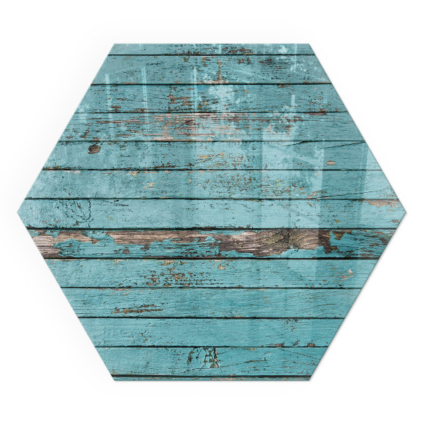 Sechseckige Funkenschutzplatte aus Glas Rustikale Dielen im Naturstil