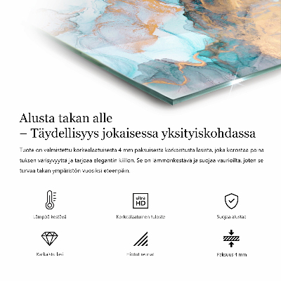 Sechseckige Glasplatte für Kamin Zarte Blattmuster