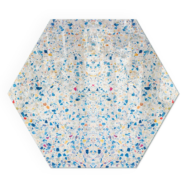 Sechseckige Funkenschutzplatte aus Glas Abstraktes Texturmotiv