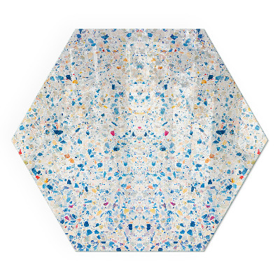 Sechseckige Funkenschutzplatte aus Glas Abstraktes Texturmotiv