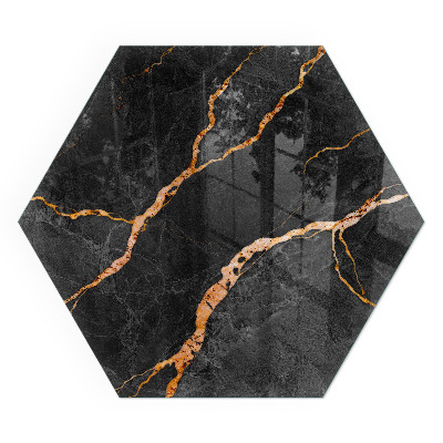 Sechseckige Glasplatte für Öfen Marmoroptik mit feiner Maserung