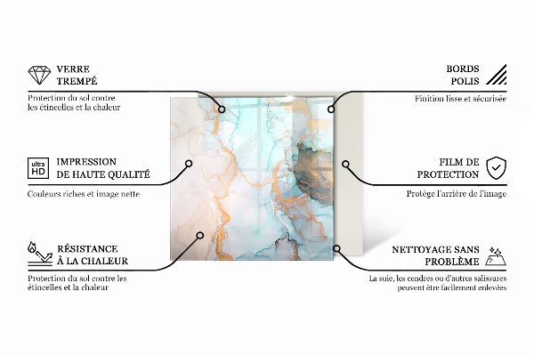 Sechseckige Glasplatte für Öfen Florale Details in voller Blüte