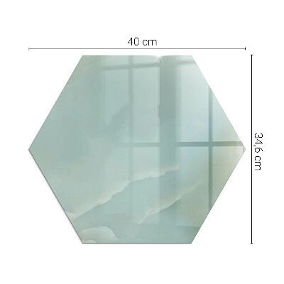 Sechseckige Glasplatte für Öfen Marmormotiv in dezenten Farbtönen