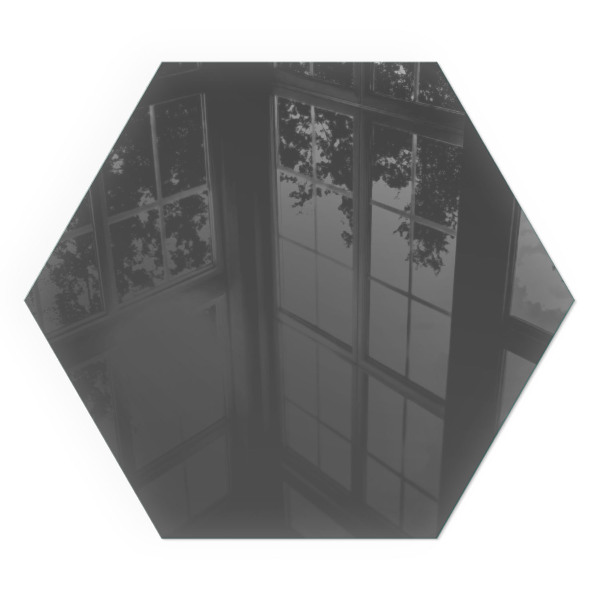 Sechseckige Glasplatte für Kamin Farbe: Graubraun