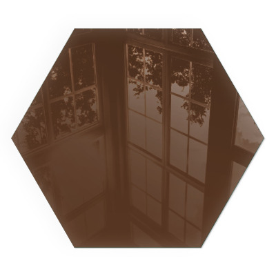 Sechseckige Glasplatte für Öfen Farbe Braun