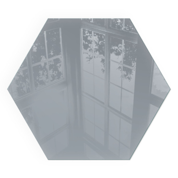 Sechseckige Funkenschutzplatte aus Glas Farbe Grau