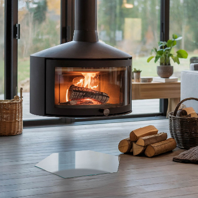 Sechseckige Funkenschutzplatte aus Glas Farbe Grau