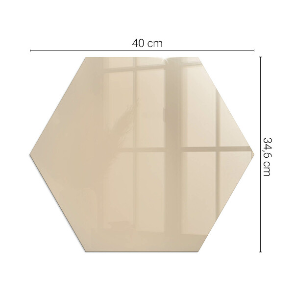 Sechseckige Funkenschutzplatte aus Glas Farbe Beige