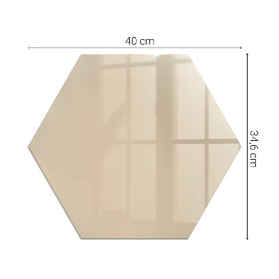 Sechseckige Funkenschutzplatte aus Glas Farbe Beige