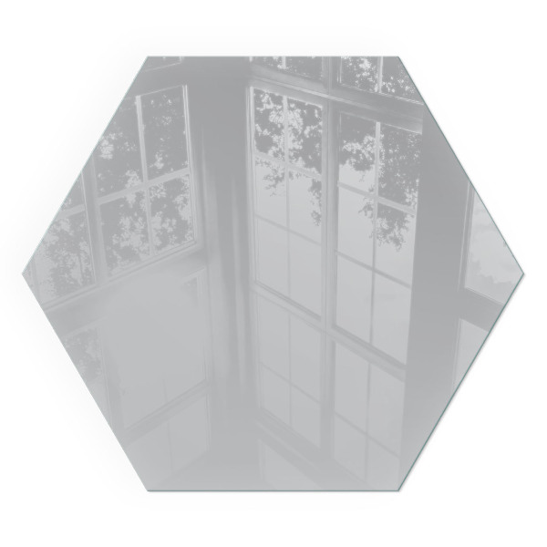Sechseckige Funkenschutzplatte aus Glas Farbe Hellgrau