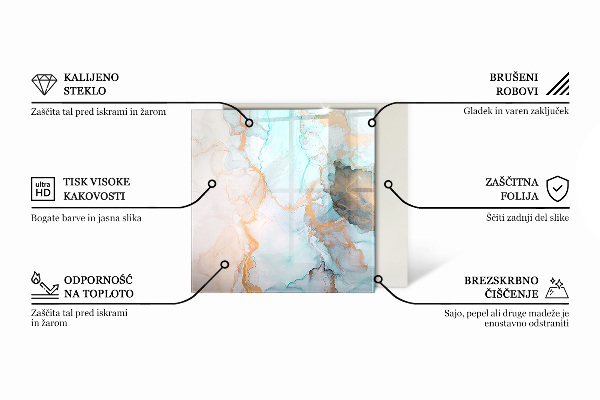 Sechseckige Glasplatte für Kamin Farbe Beige