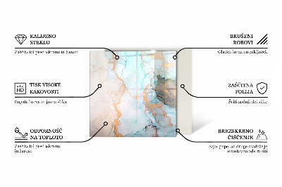 Sechseckige Glasplatte für Kamin Farbe Beige