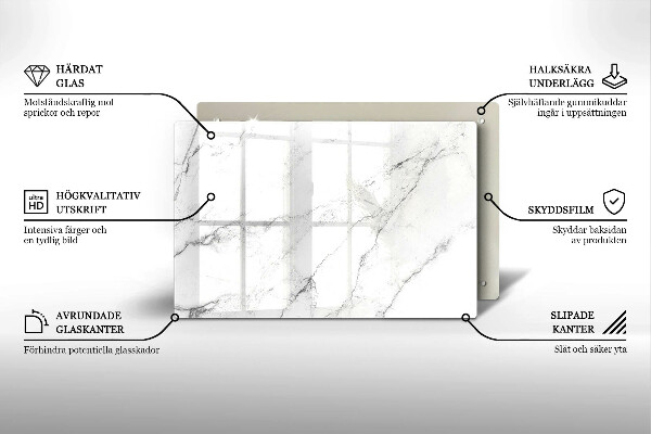 Glasunterlage für Grabkerzen Elegante Marmorstruktur