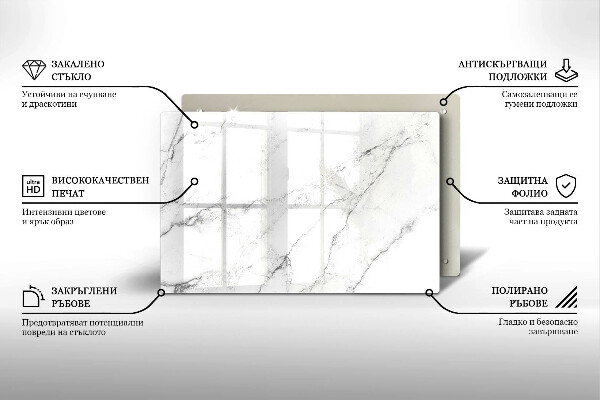 Glasunterlage für Grabkerzen Elegante Marmorstruktur