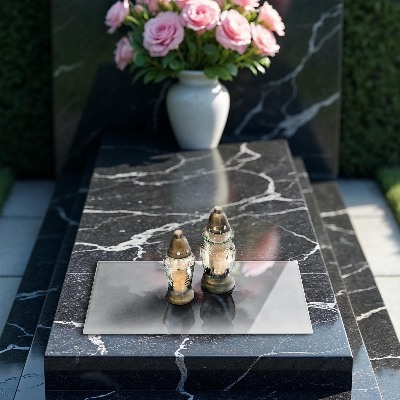 Grabkerze Untersetzer Hintergrund mit Betontextur