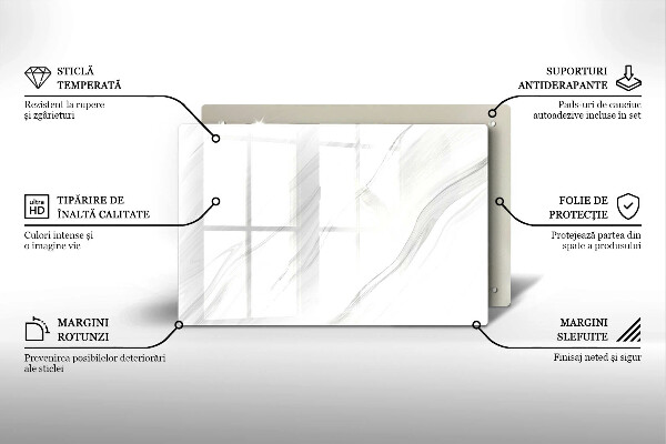 Glasunterlage für Grabkerzen Zarter Marmor