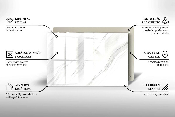 Glasunterlage für Grabkerzen Zarter Marmor