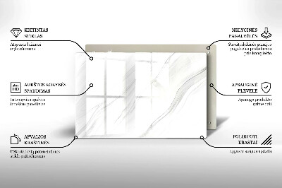 Glasunterlage für Grabkerzen Zarter Marmor
