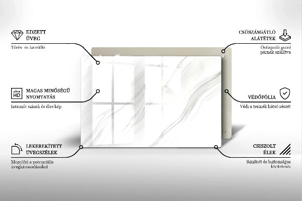Glasunterlage für Grabkerzen Zarter Marmor