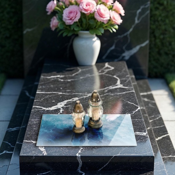 Grabkerze Untersetzer Blaues Wasser