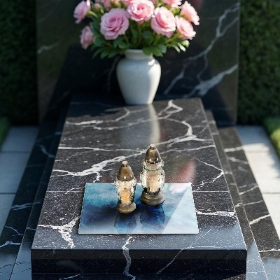 Grabkerze Untersetzer Blaues Wasser