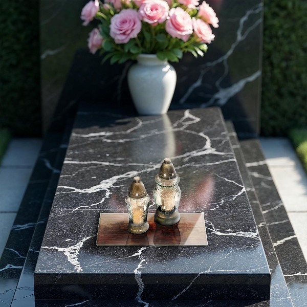 Glasunterlage für Grabkerzen Holzbrettstruktur