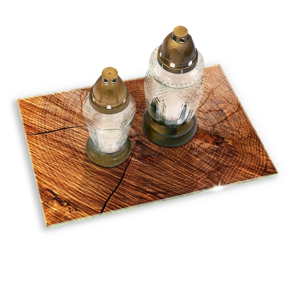 Glasunterlage für Grabkerzen Holzkonstruktion