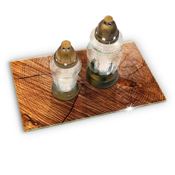 Glasunterlage für Grabkerzen Holzkonstruktion