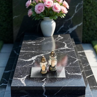 Grabkerze Untersetzer Hintergrund mit Metalltextur