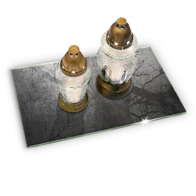 Glasunterlage für Grabkerzen Metallische Textur