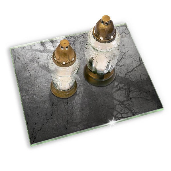 Glasunterlage für Grabkerzen Metallische Textur