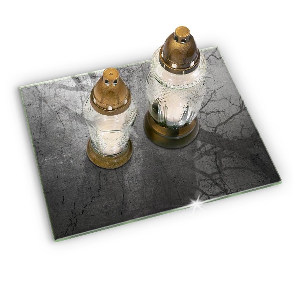Glasunterlage für Grabkerzen Metallische Textur