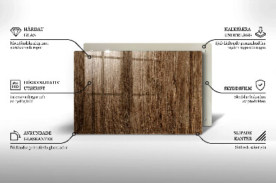 Glasunterlage für Grabkerzen Holzstruktur