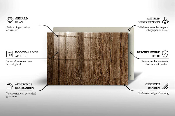 Glasunterlage für Grabkerzen Holzstruktur