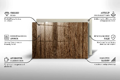 Glasunterlage für Grabkerzen Holzstruktur