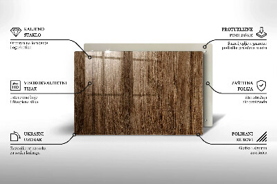 Glasunterlage für Grabkerzen Holzstruktur