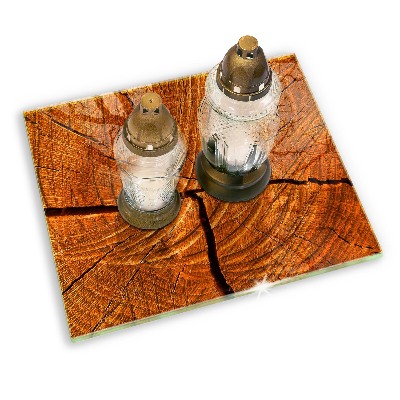 Grabkerze Untersetzer Holzstammkonstruktion