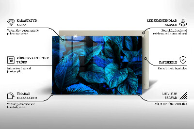 Glasunterlage für Grabkerzen Blätter der Dschungelvegetation